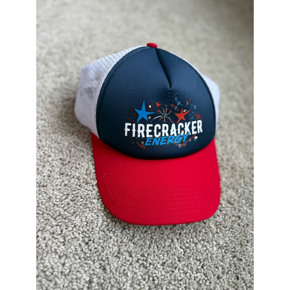 Way To Celebrate Patriotic Firecracker Energy Light Up Trucker Hat Red White Blu